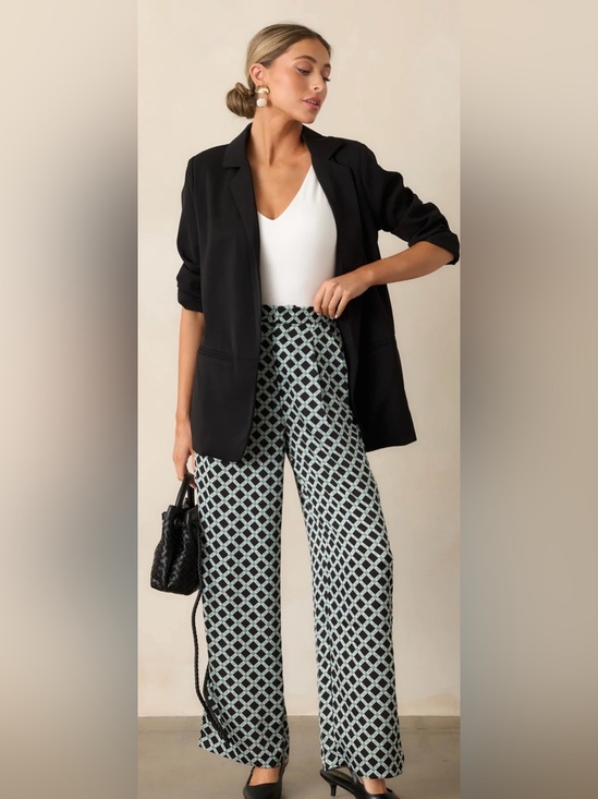 J. Jill Pants - J.Jill Wearever Pants Satin Navy White Printed Elastic Waist Womens Size L